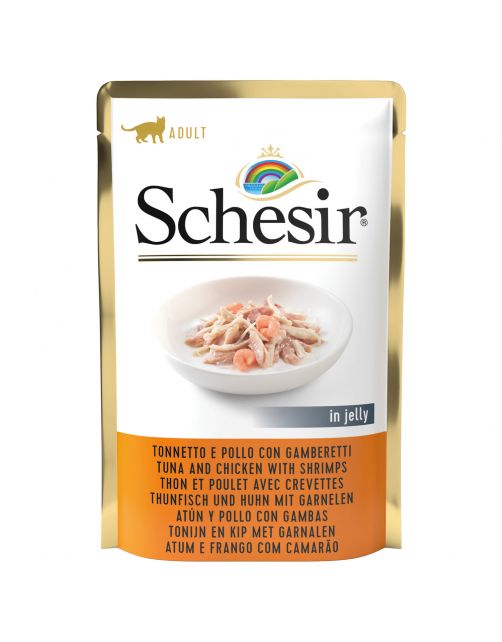 Schesir Cat Maaltijdzakjes Adult In Gelei 85 g - Kattenvoer