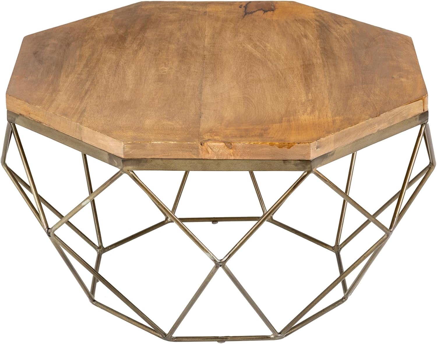 Riess Ambiente Eleganter Couchtisch Diamond 70cm Natur Messing Mangoholz Wohnzimmertisch Tisch