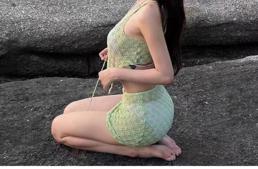 Honolulu - Set: Effen bikini + top + rok