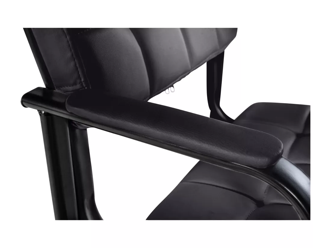 Chaise gondole - Similicuir & Métal noir mat - Noir - Canada B