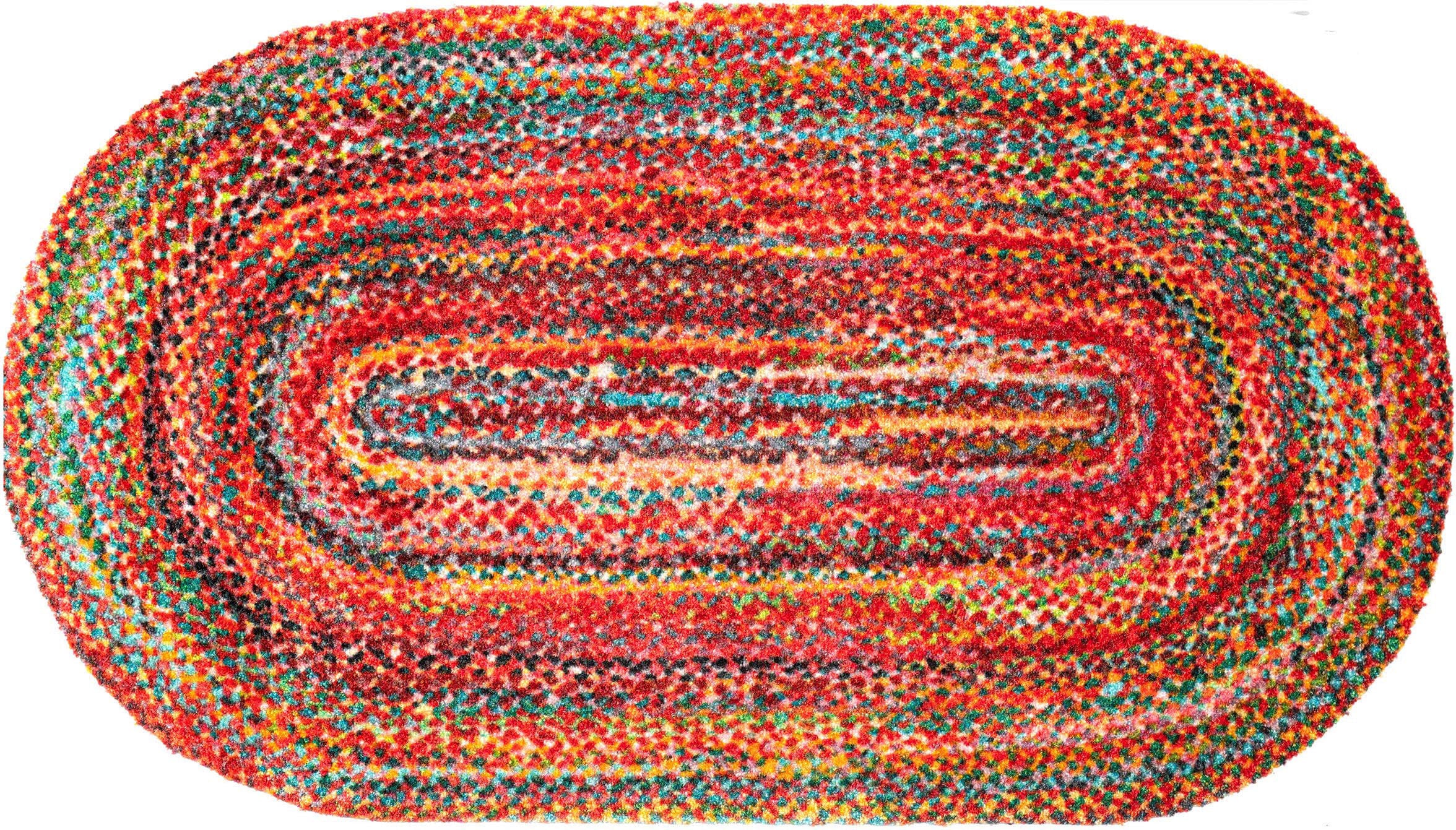 wash+dry by Kleen-Tex Fussmatte »Wovells« oval 9 mm Höhe Schmutzfangmatte, rutschhemmend, In- und Outdoor geeignet, waschbar