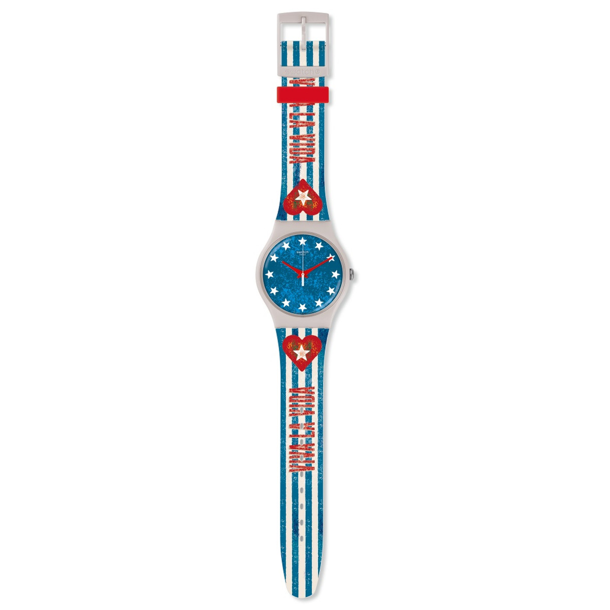 Montre Swatch mixte plastique silicone bleu rouge
