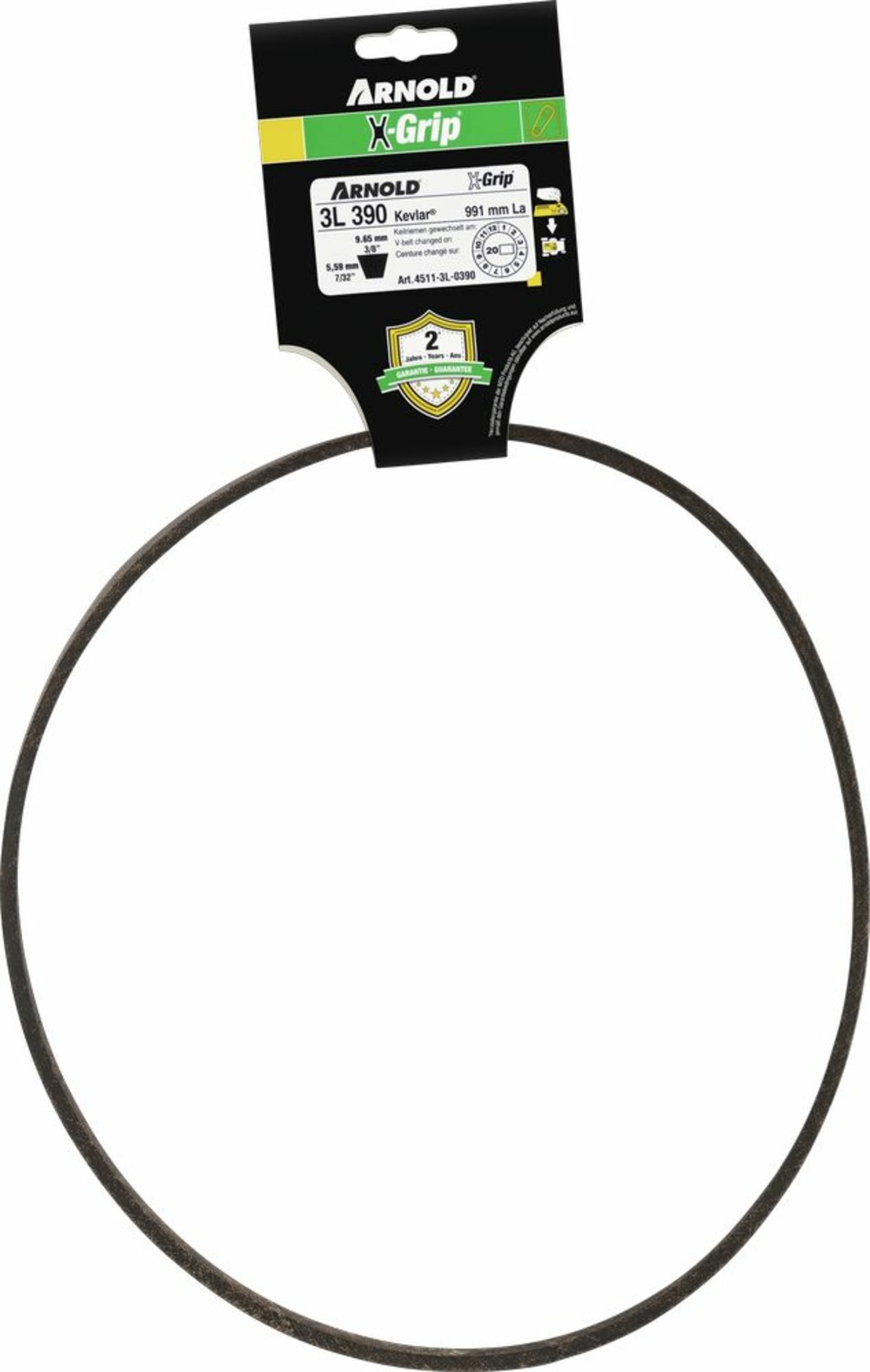 Courroie trapézoïdale x-grip v de type 3l390
