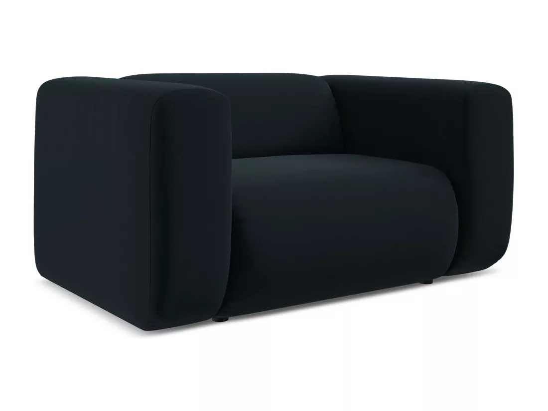 Fauteuil en velours - bleu royal - EKAHI