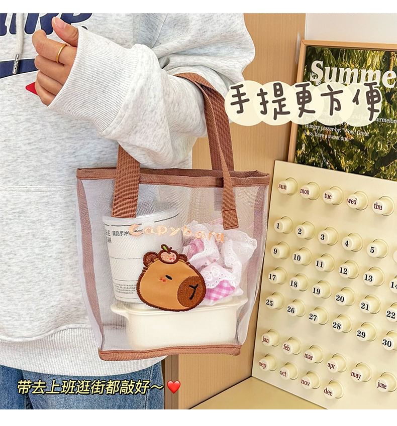 Eranso - Capybara Print PVC Tote Bag