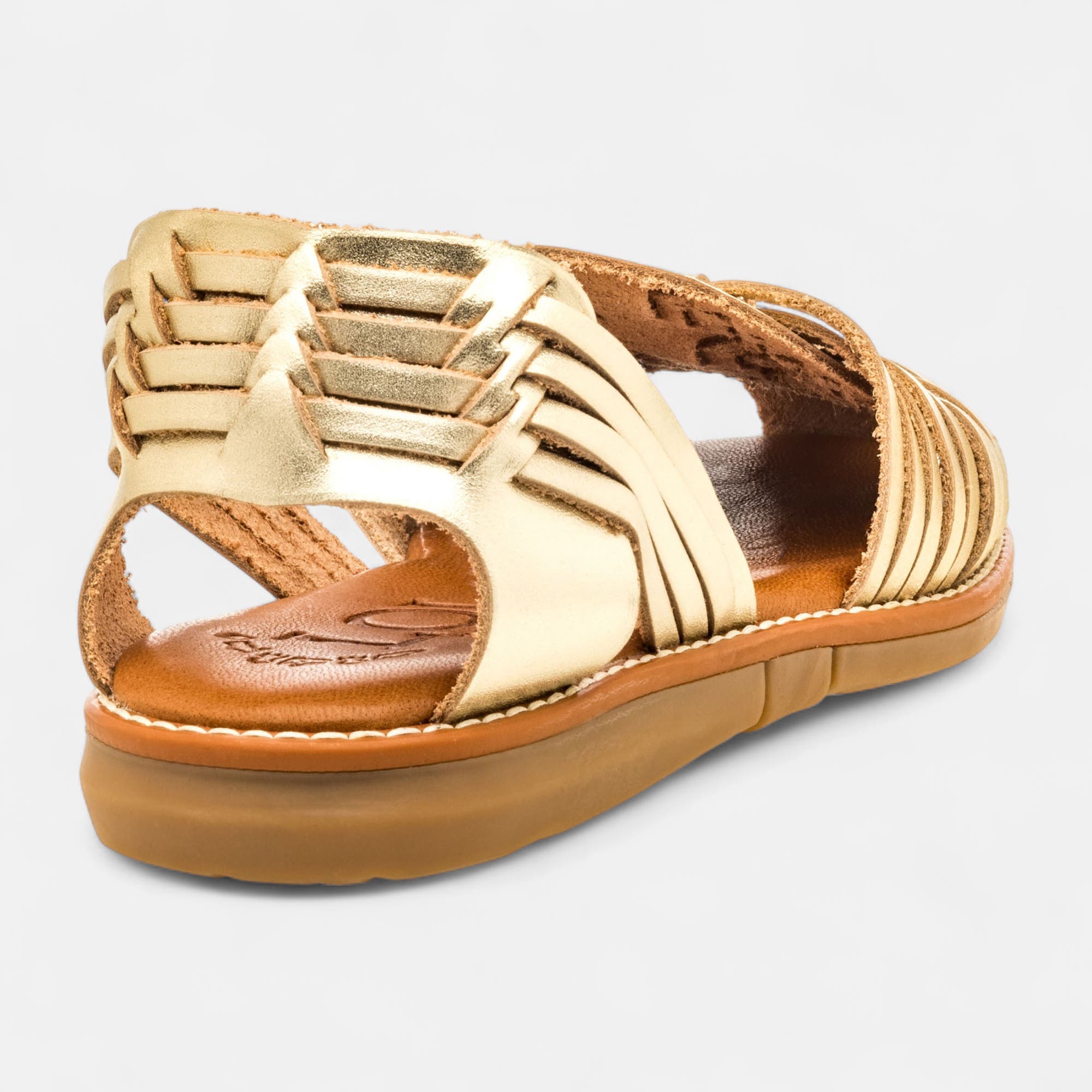 Nu-pieds Femme en cuir or