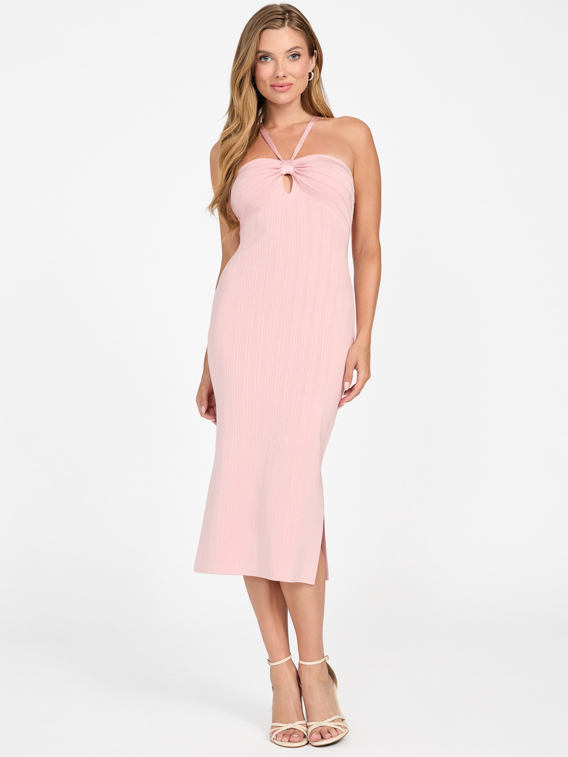 Vestido de malha Sofie com decote em forma de fechadura