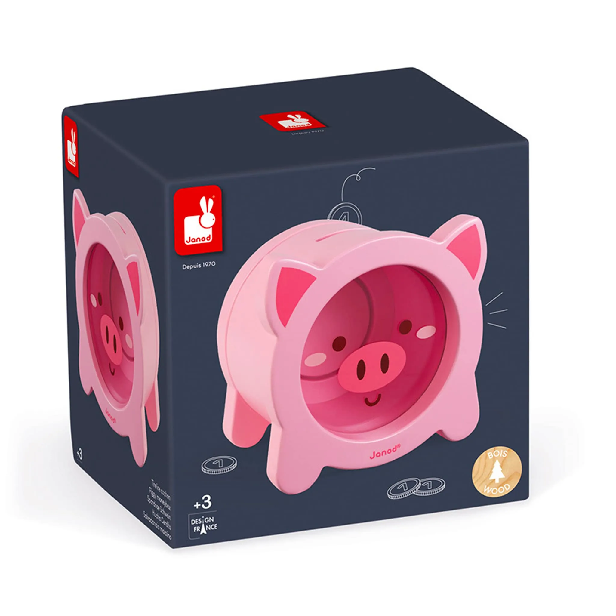 Janod Tirelire Cochon en Bois