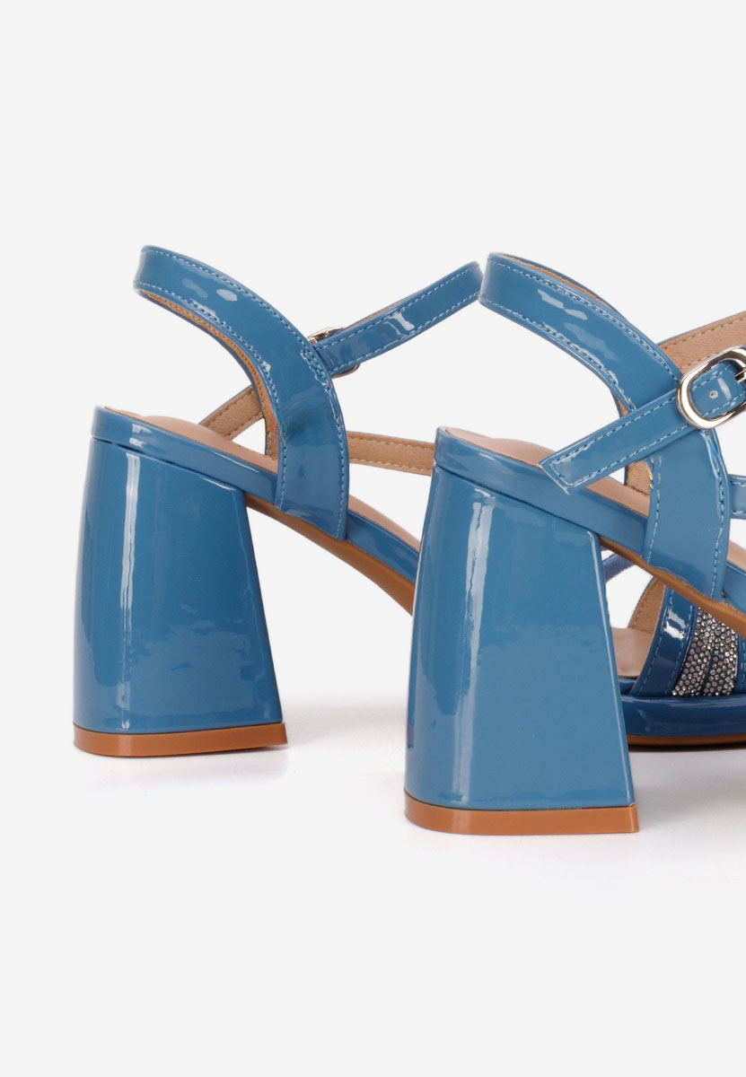 Sandales à talon épais bleus Bogdana