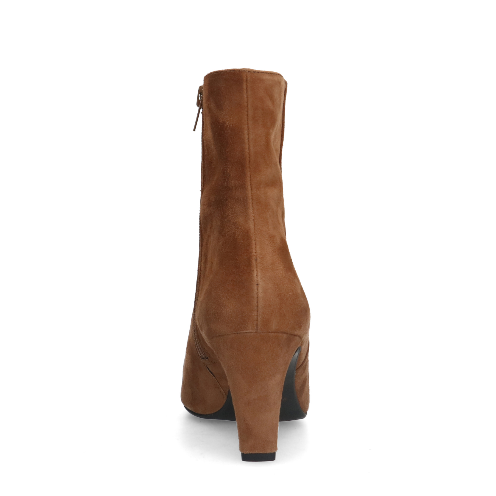 Beige suède enkellaarsjes met hak