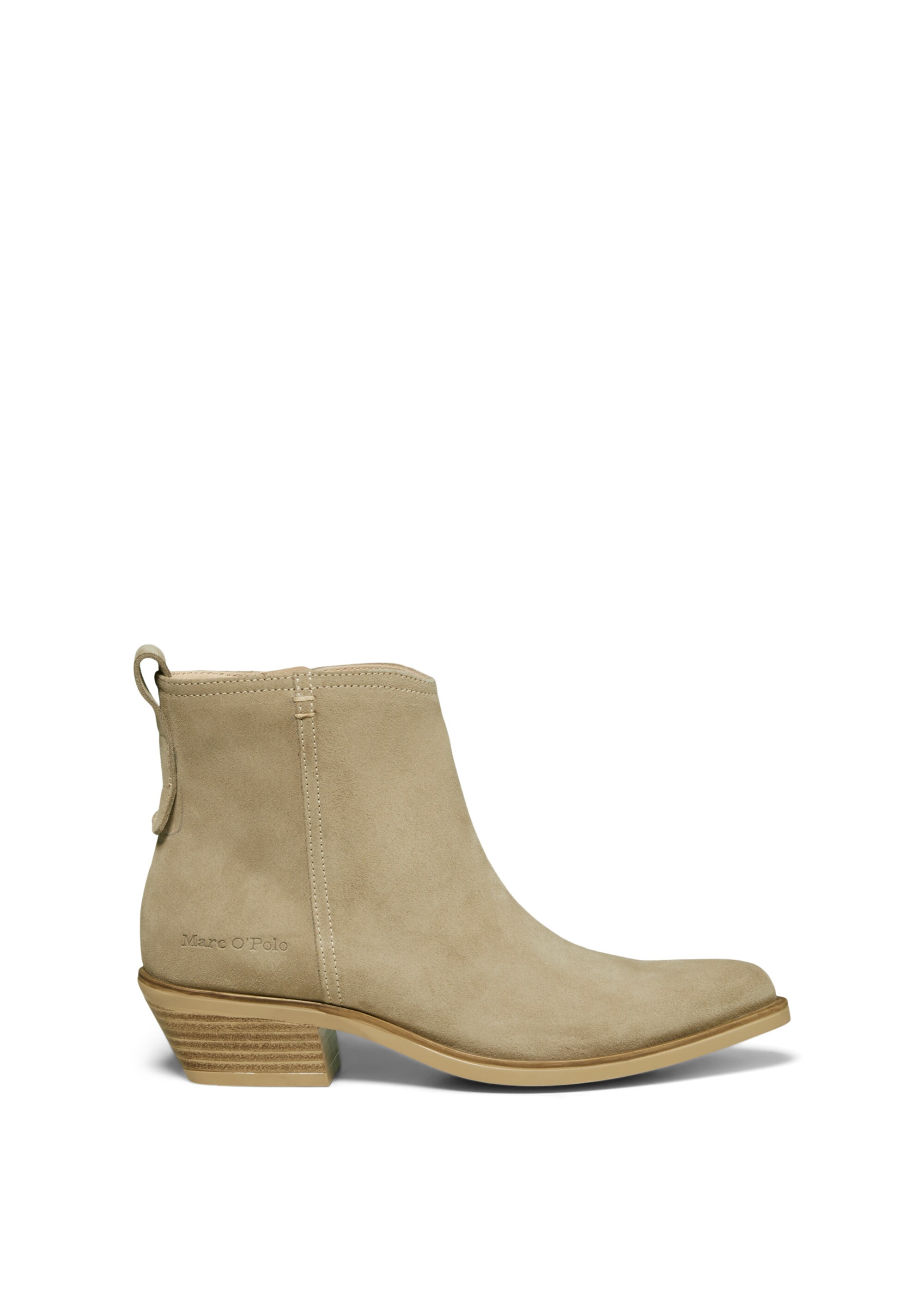 Western-Stiefelette aus softem Velours-Rindleder