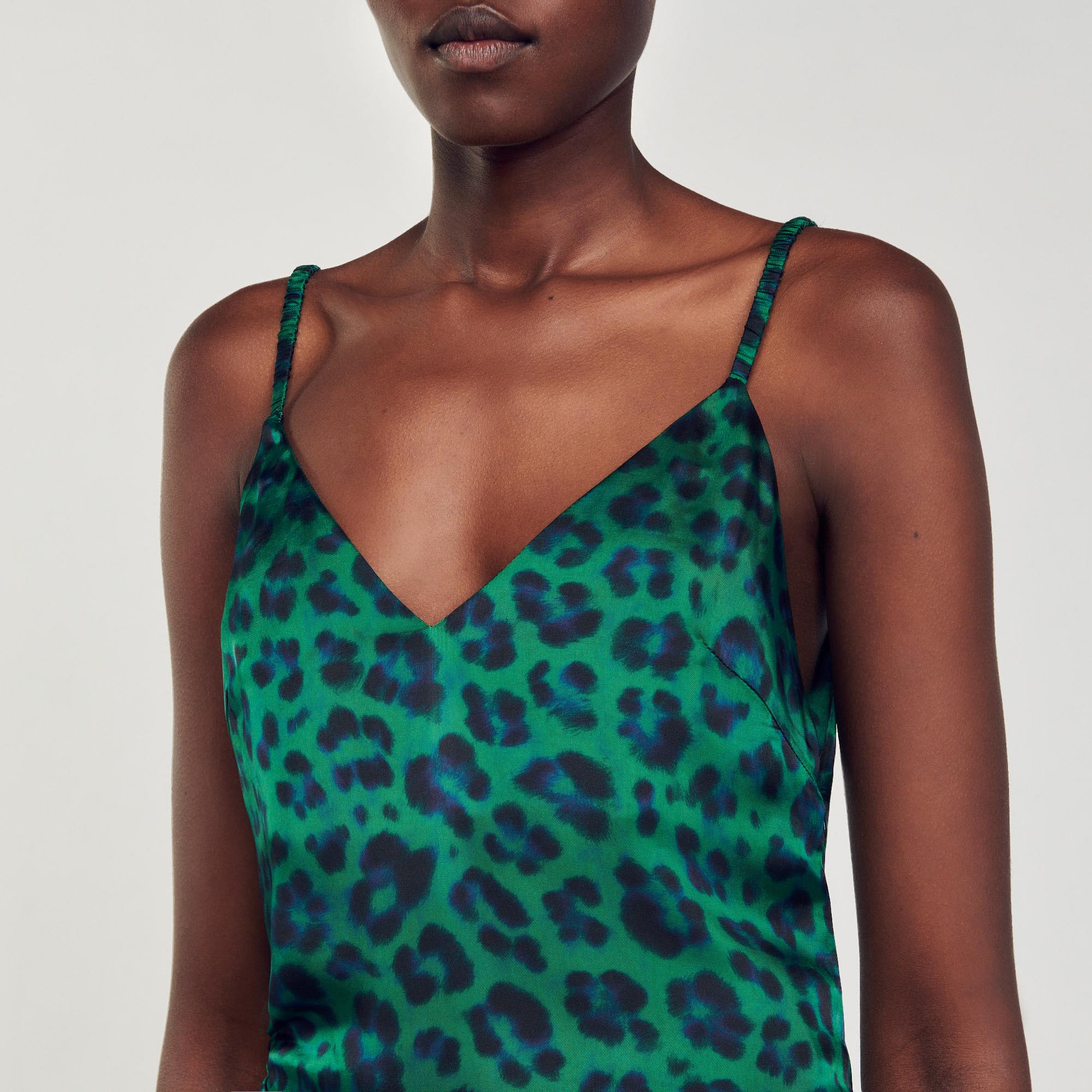 Robe fendue imprime leopard