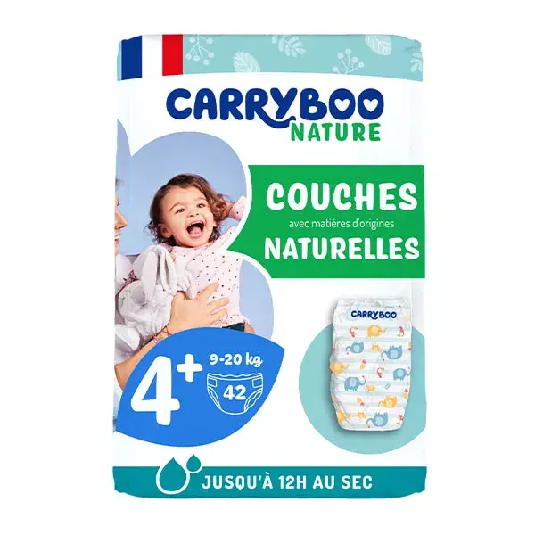 Carryboo Nature Fraldas Naturais e Repolho Tamanho 4+ (9-20kg), x42