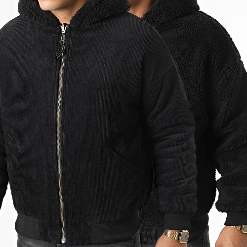Veste Zippée Réversible A Capuche M50100COW Noir