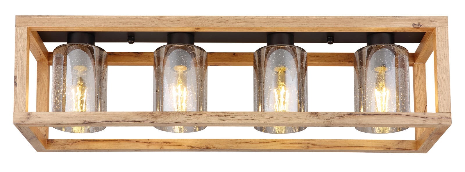 PETTEY Deckenlampe schwarz 15497-4D, B/H/T: 74,5 x 22,5 x 20 cm, Glas, Metall