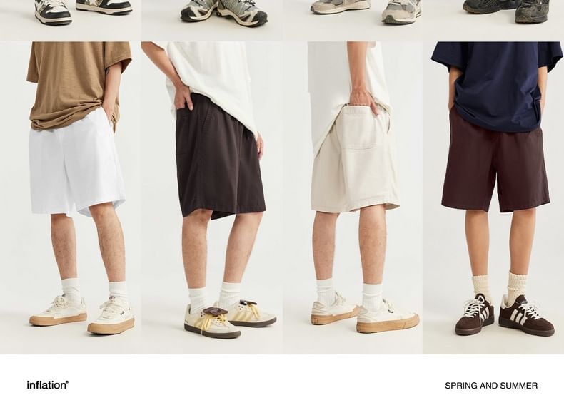 Newin - Unisex gewassen rechte shorts in 8 kleuren (XS-XL)