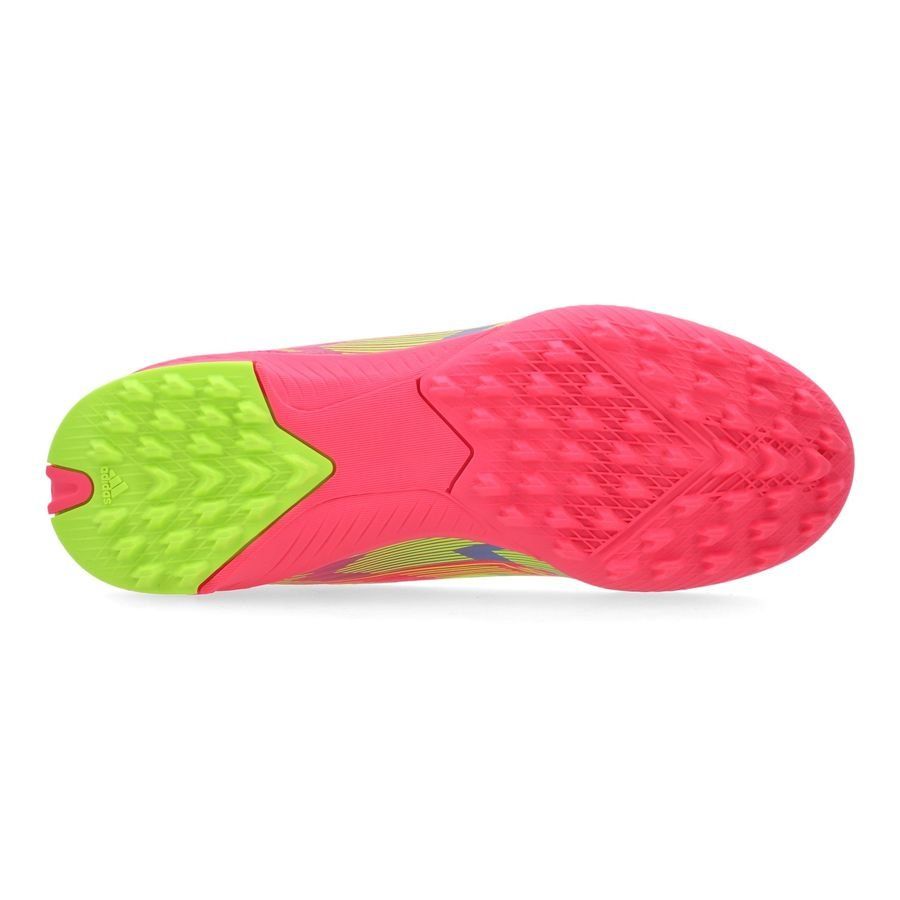 adidas F50 League TF Mystic Victory - Lucid Pink/Lucid Lemon/Blue Fusion Enfant
