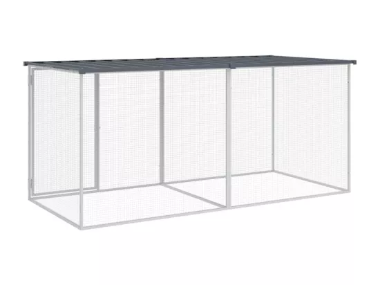 Poulailler avec toit anthracite 203x98x90 cm acier galvanisé
