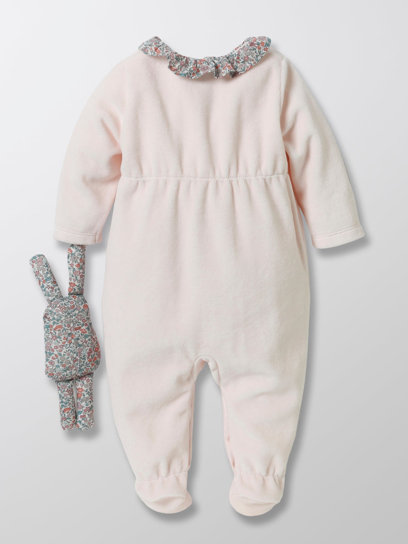 Coffret cadeau Bébé : dors-bien en velours et tissu Liberty + doudou