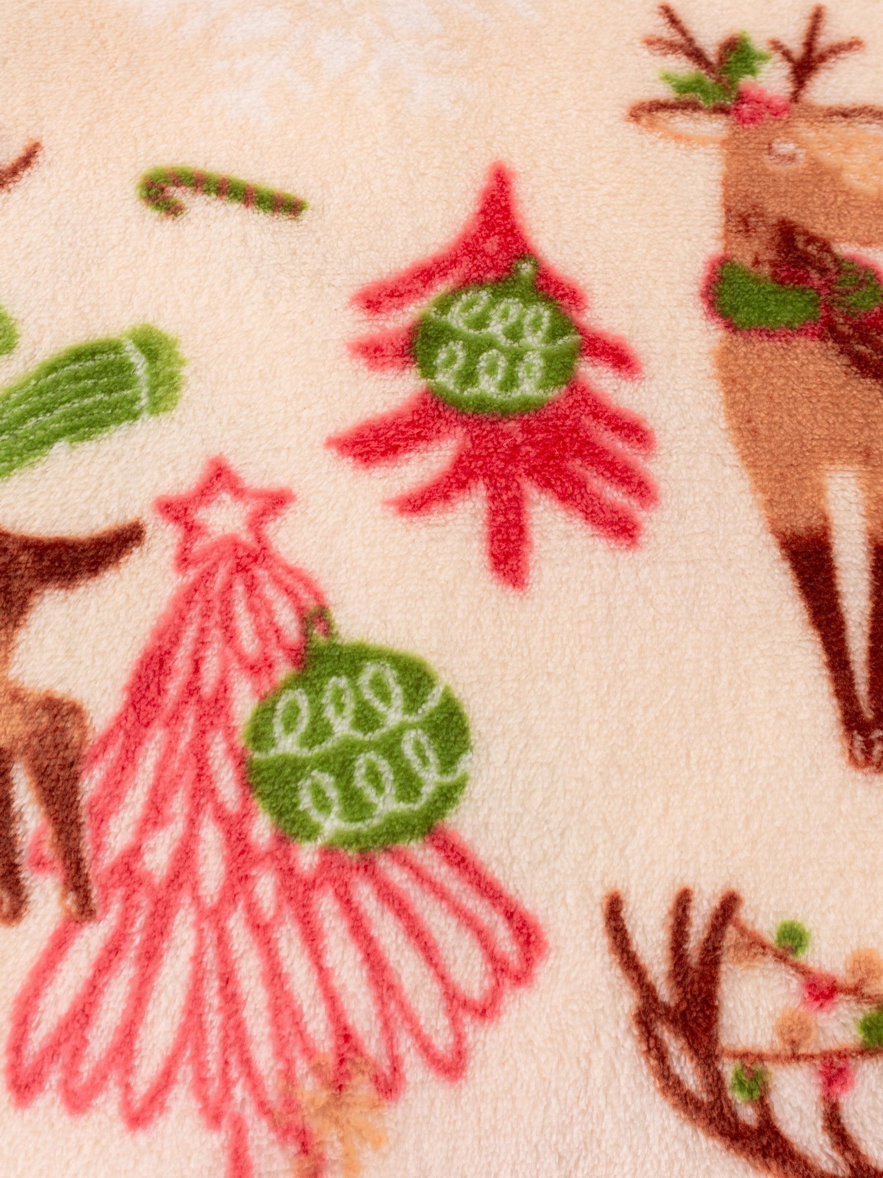 Duvet Day Christmas Sleigh Team Printed Fleece Throw