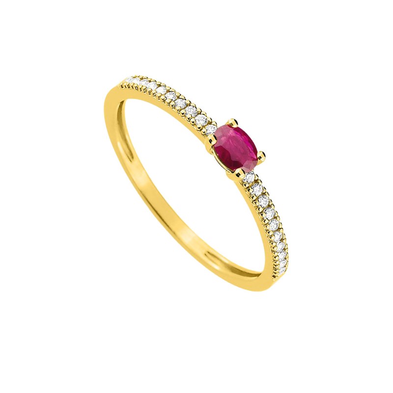 Bague femme - rubis - Or 18 Carats