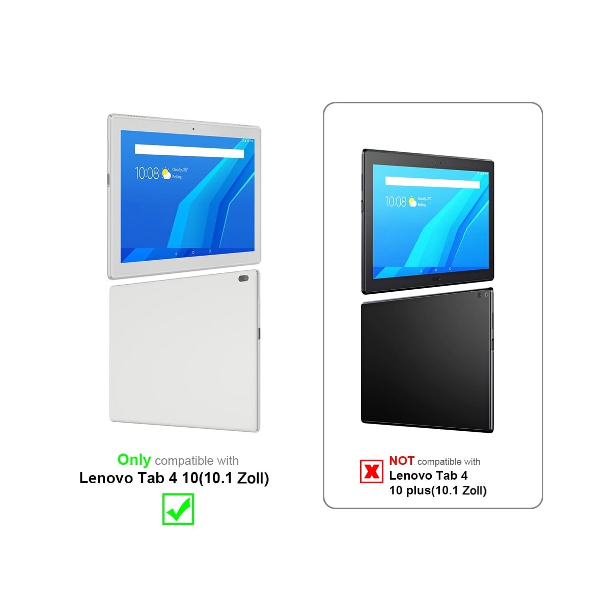 Lenovo Tab 4 10 (10.1 tomme) deksel til nettbrett (rød)