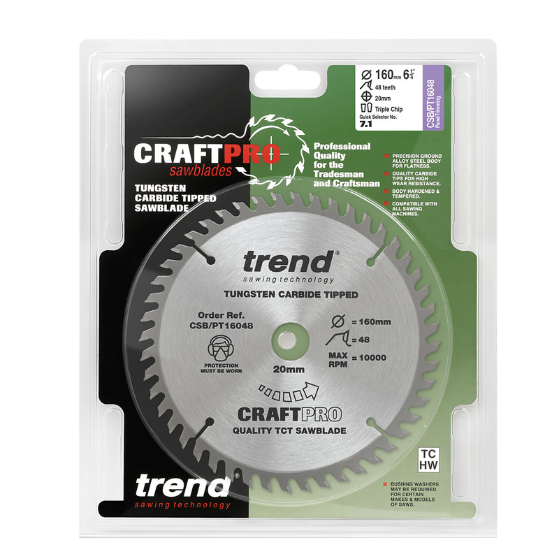 Trend PT cirkelzaagblad 160x20x2,2mm 48T