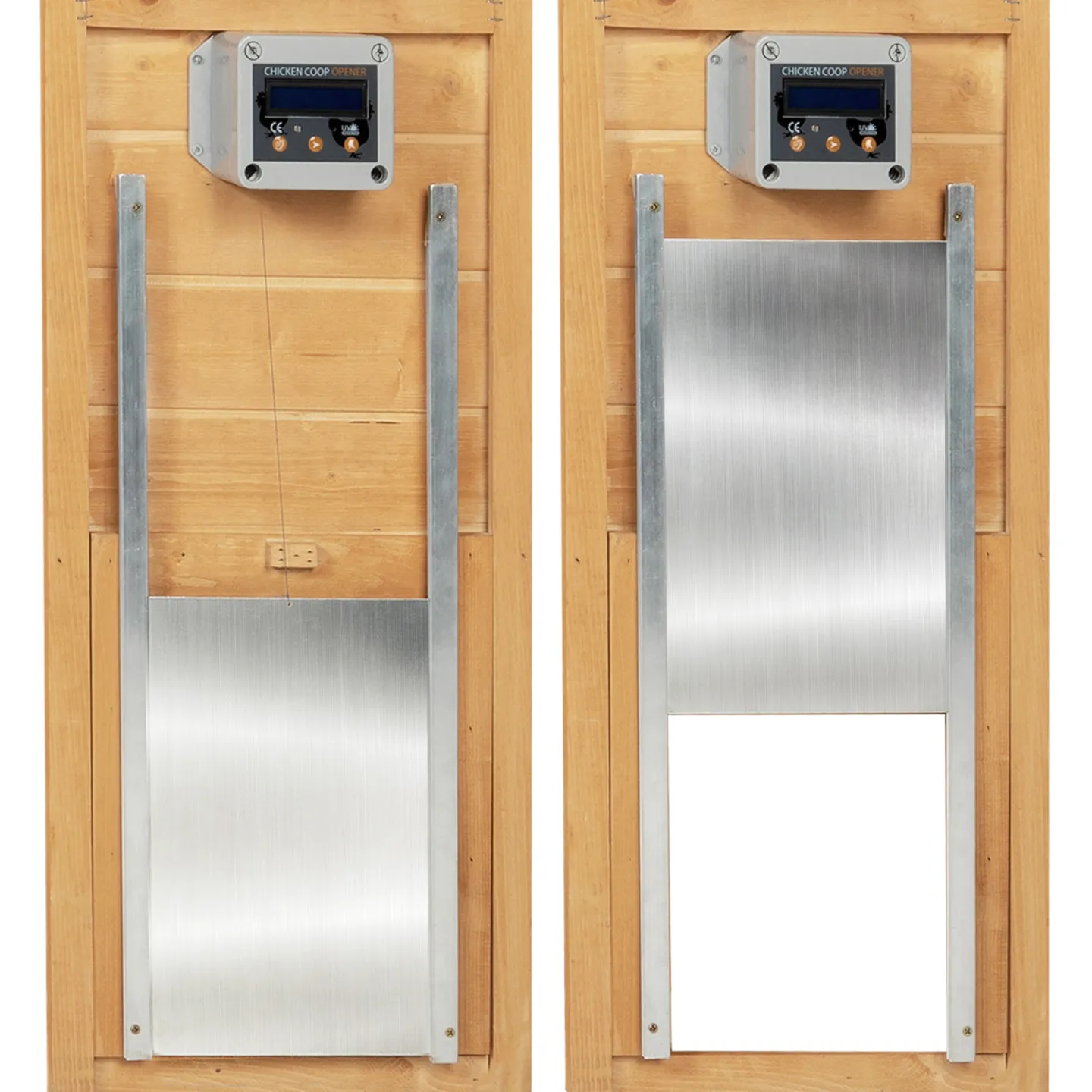 Porte automatique poulailler programmable heure et luminosité extérieure 22x33 CM