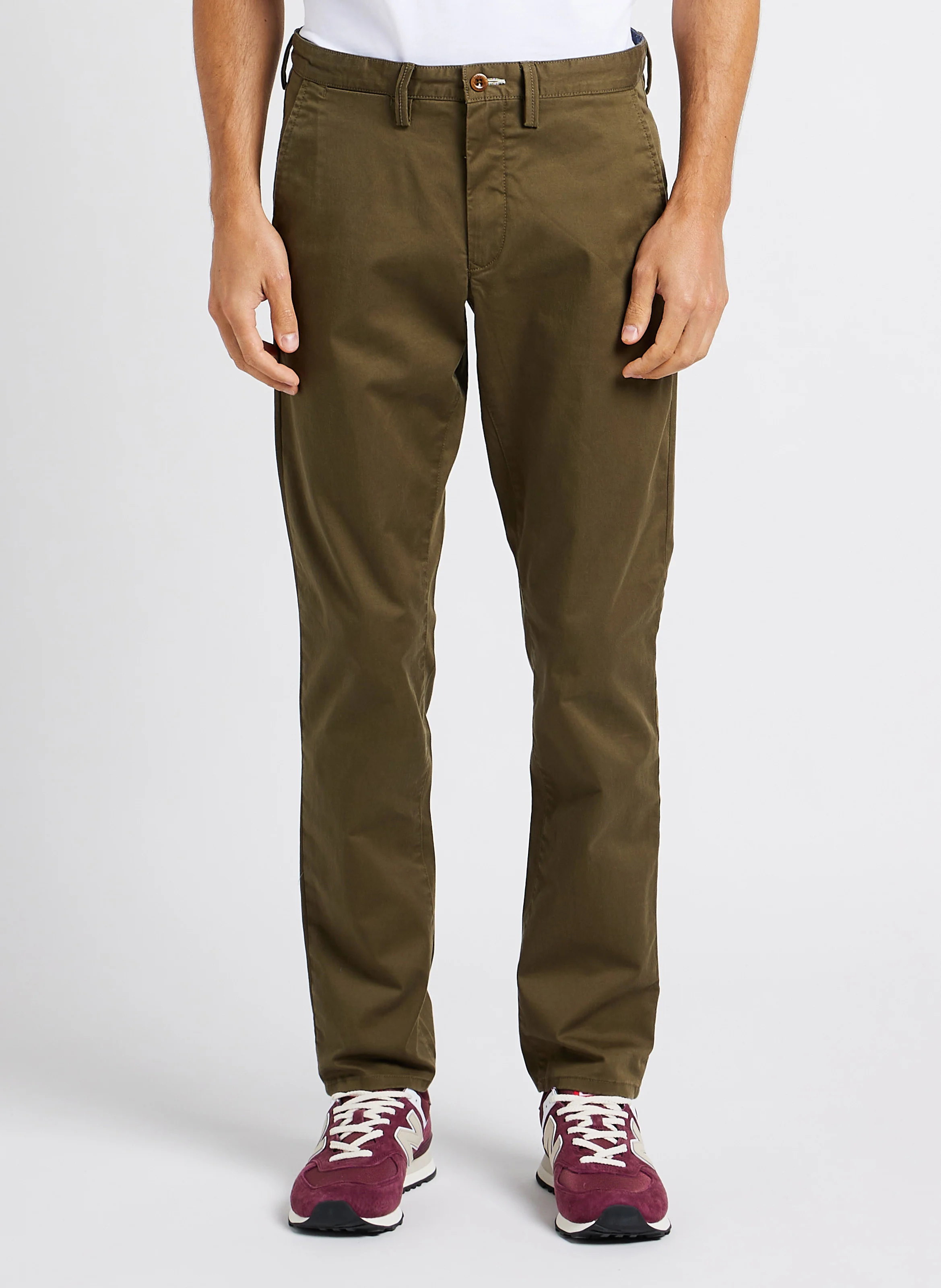 Pantalon slim en coton biologique mélangé | Vert