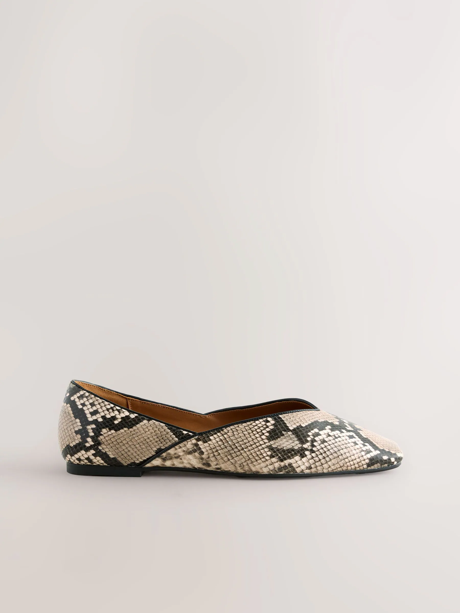 Slangenprint - Forever Comfort® ballerina's met vierkante neus