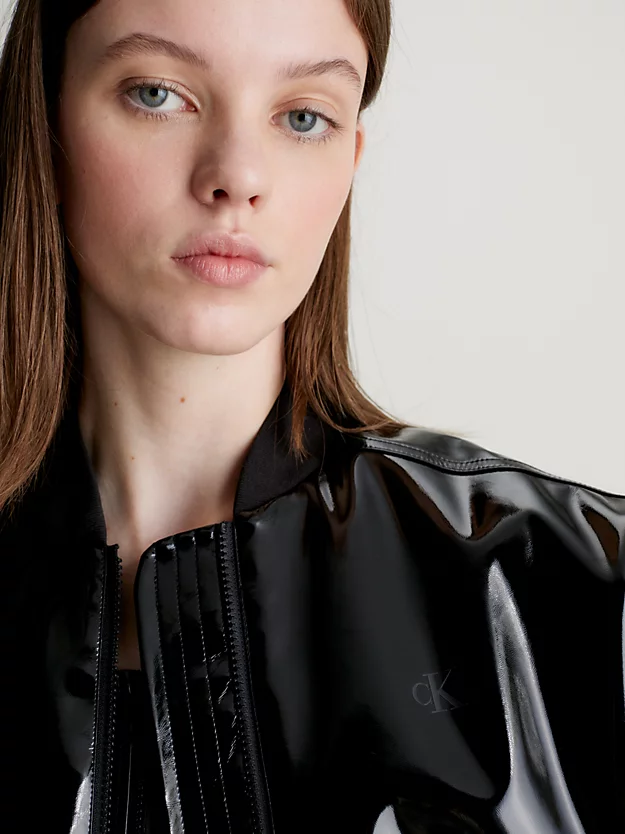 Jaqueta bomber brilhante oversized