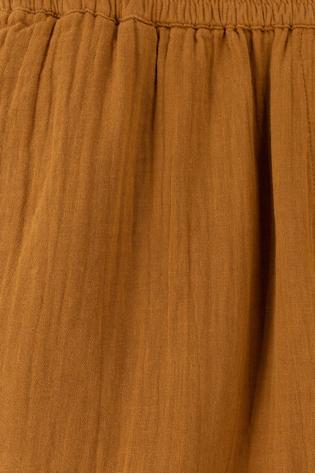 Goudbruine mousseline shorts