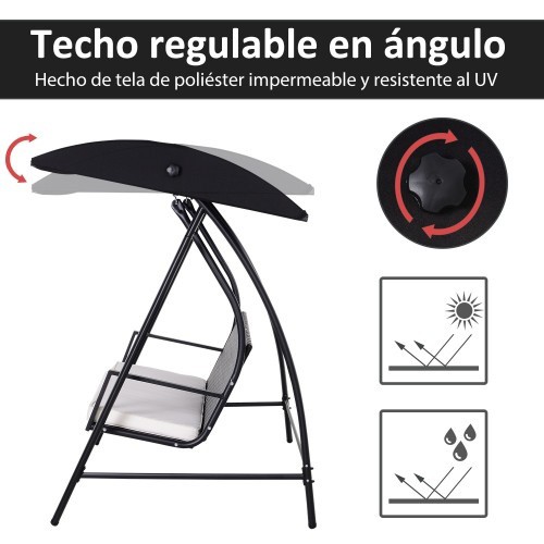 Cadeira de balanço Outsunny para jardim, na cor rattan.