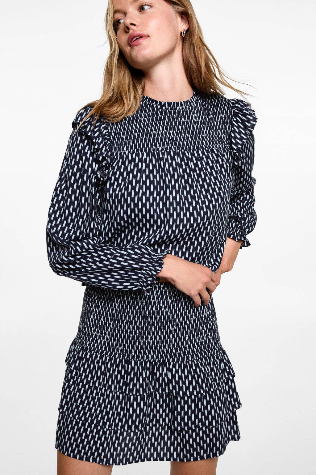 MANGO TEEN strokenrok donkerblauw