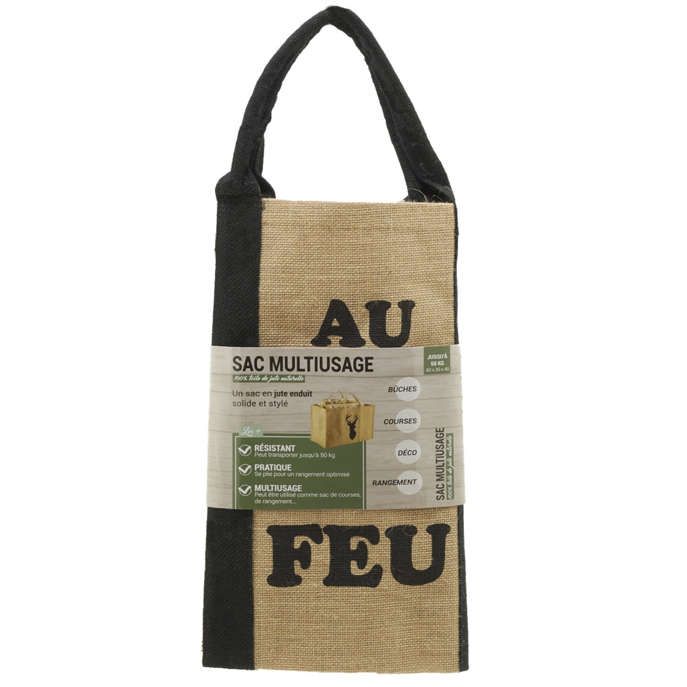 Sac à bûches en jute