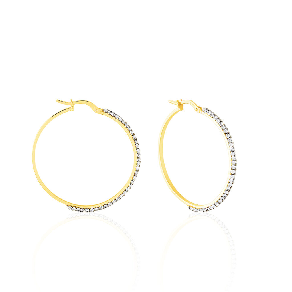 Créoles Sandrine Or Jaune Strass