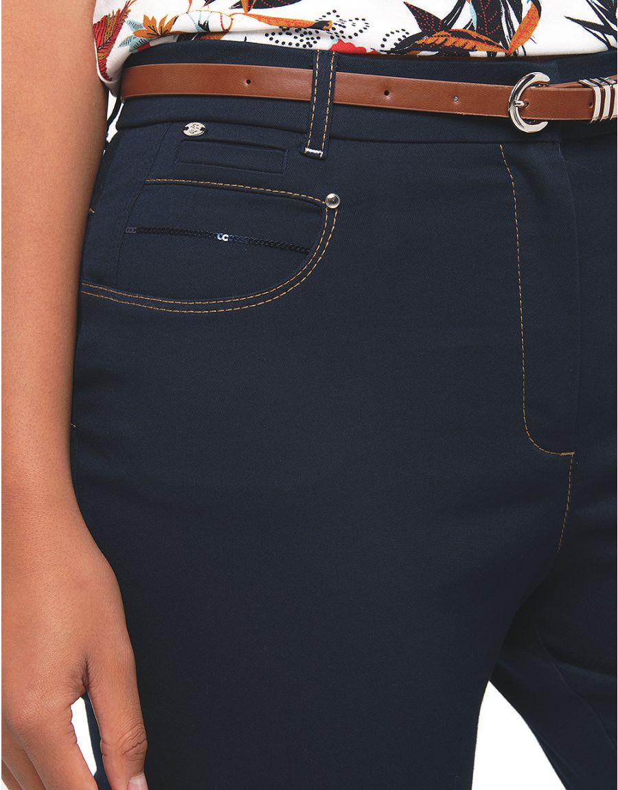 Pantacourt jean bleu