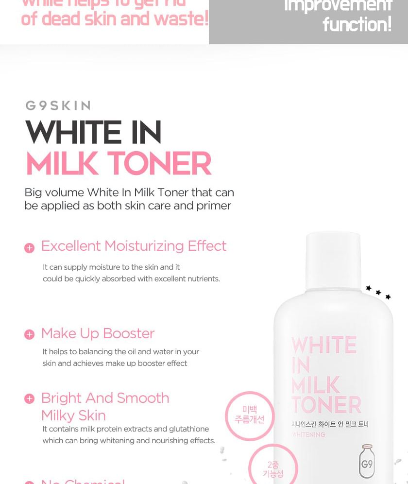 G9SKIN - Wit in melk toner 300ml