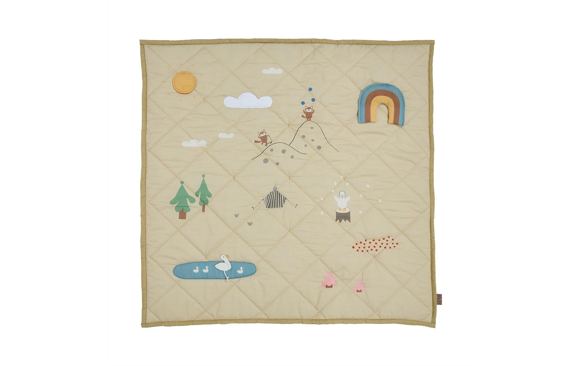 OYOY Krabbeldecke »Krabbeldecke Wald 102 x 102 cm, Beige«