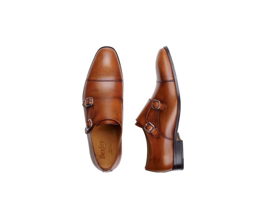 Chaussures homme double boucle Gold Patiné - CHEDINGTON