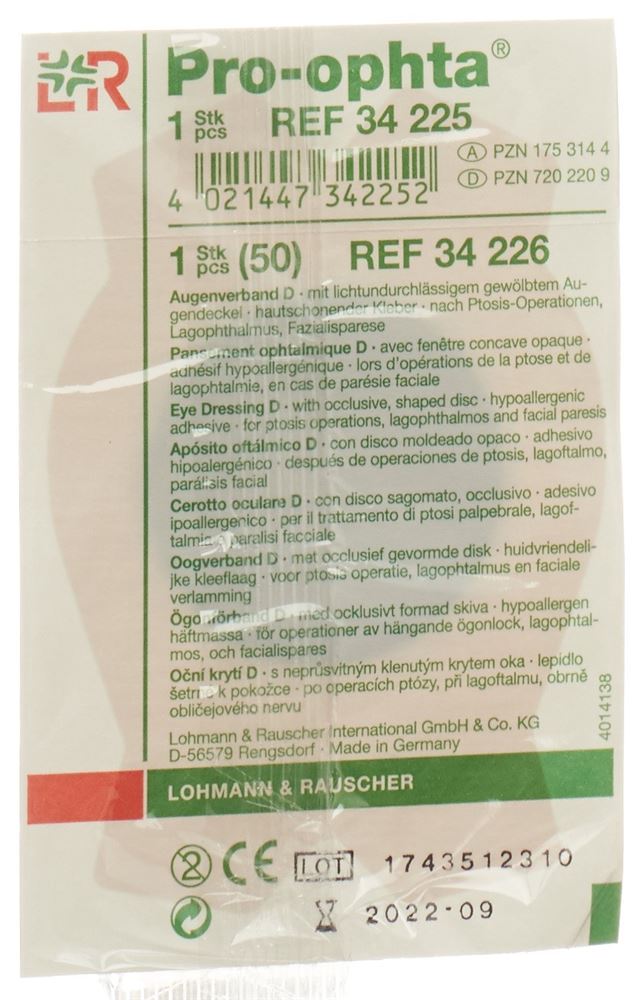 PRO OPHTA D Augenverband lichtdicht hautfarbig 1 Stk