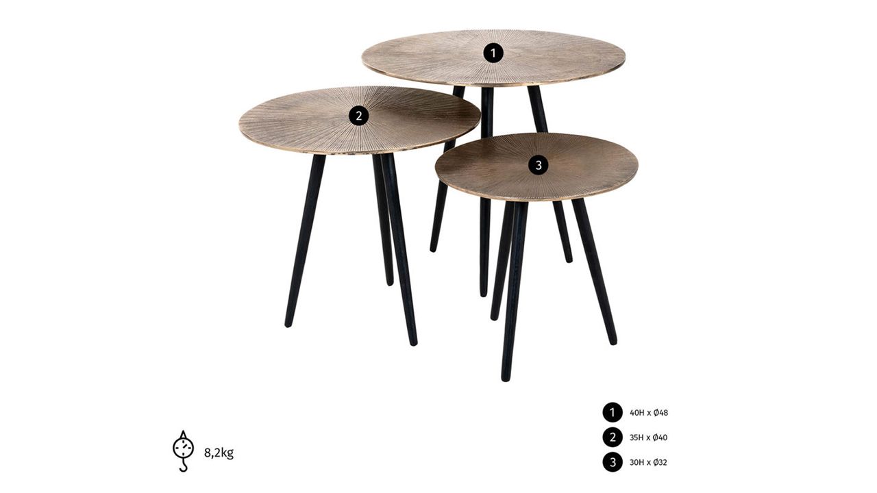 Bijzettafelset 210239 Vittorio⌀48  x H40 cm