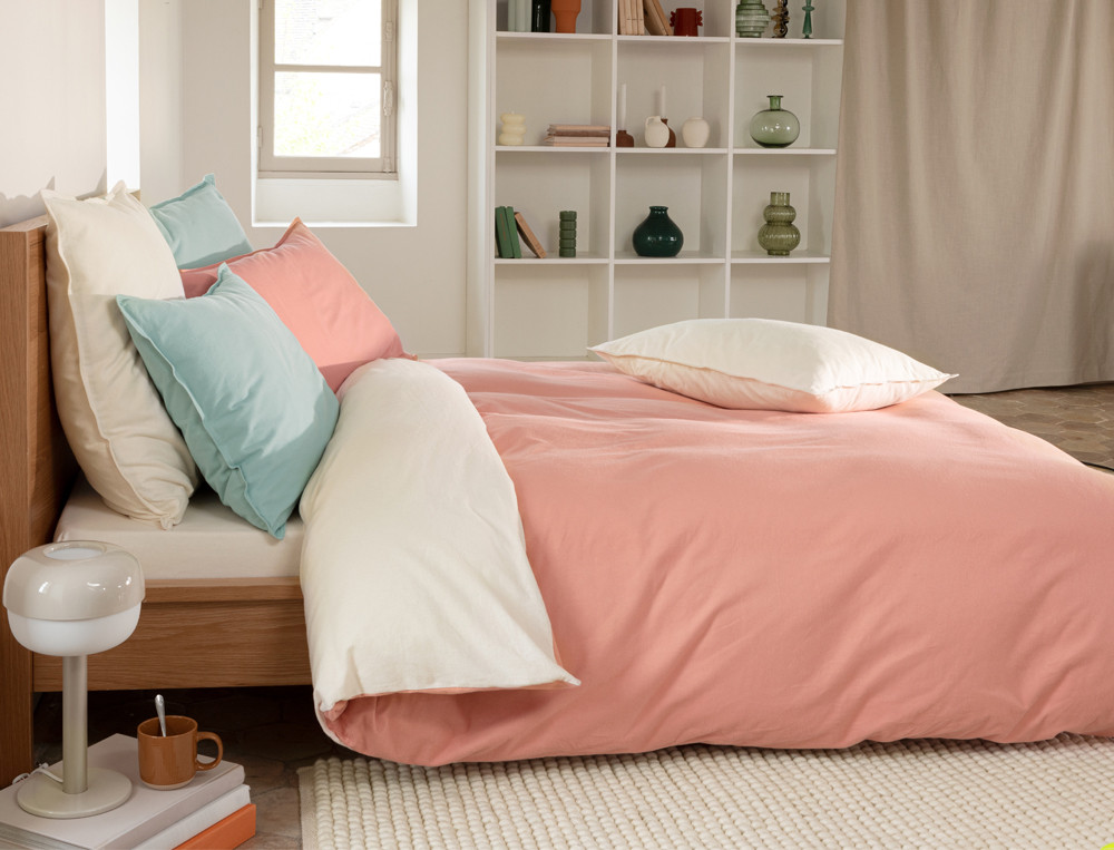 Housse de couette-Flanelle bicolore