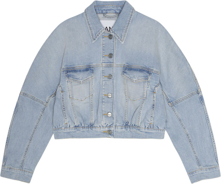 Ganni Tint Denim Bomber Jacket Tint wash