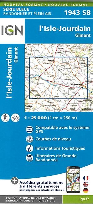 IGN - 1943 SB L ISLE JOURDAIN GIMONT 1 25 000