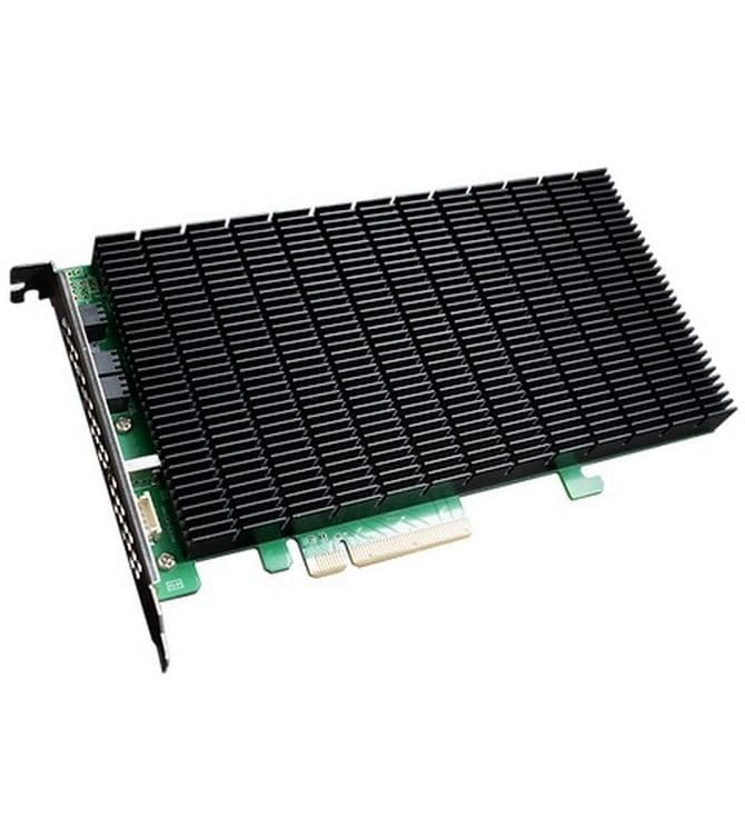 Highpoint RAID-Controller SSD6204A PCI-Ex8v3 - 4x M.2 NVMe, SSD6204A Treiberloser, bootfähiger 4x M.2 PCIe Gen3 x8 NVMe RAID Controller