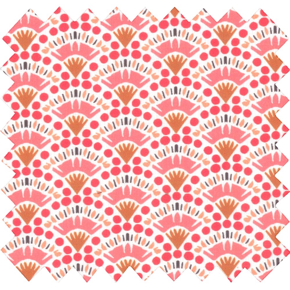 Coupon Tissu 50 Cm Éventail Rose Ex1050
