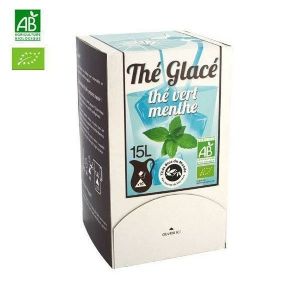 Thé vert glacé à la menthe bio