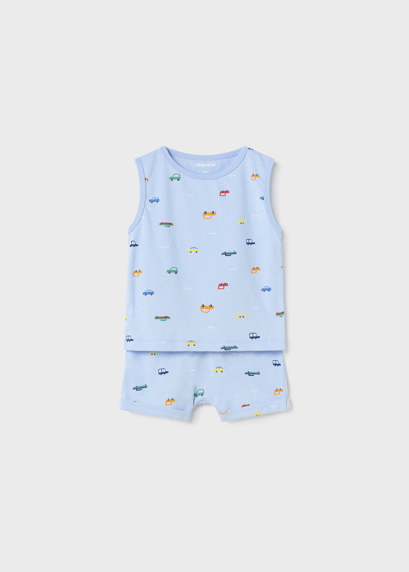 Pijama estampado feito com algodão sustentável para bebês