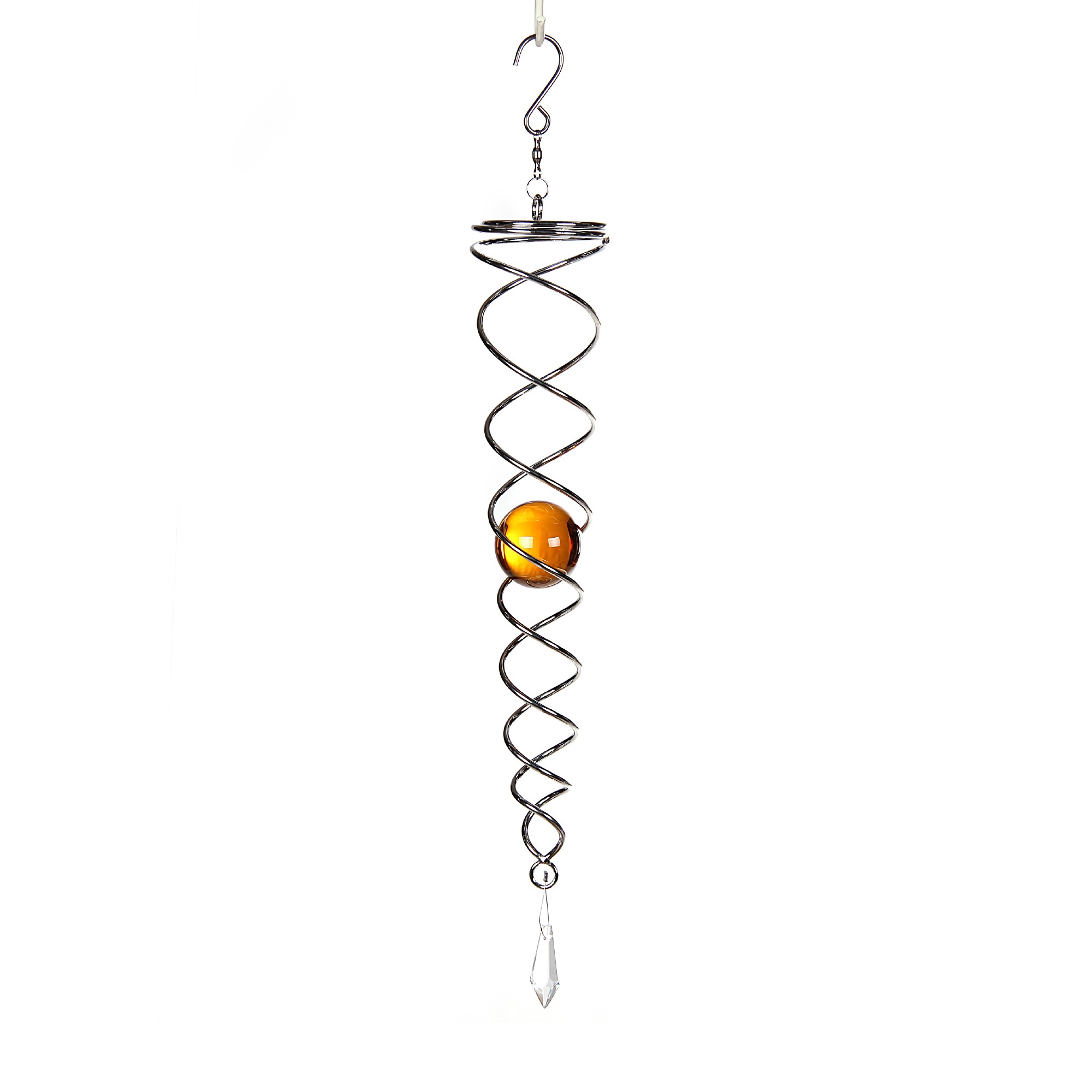 Windspiel Spirale, Stahl mit Bernstein-Glaskugel, H 40 cm, Ø 6 cm günstig bestellen